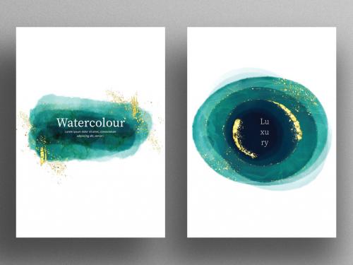 Poster Layouts with Minimal Watercolor Painting - 469582468