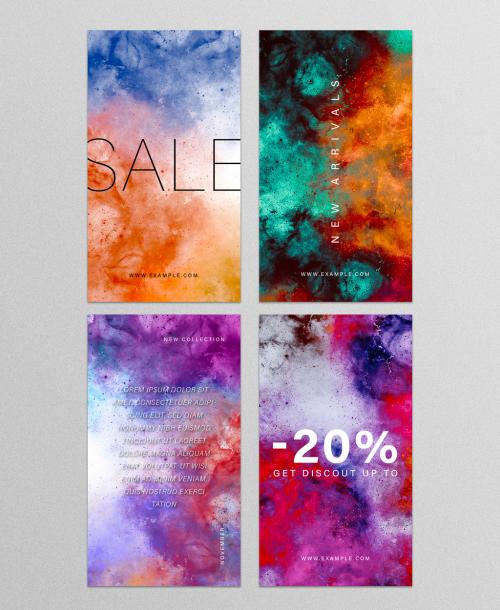 Eyecatching Abstract Story Layouts with Powder Texture - 469582473