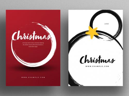 Red and White Christmas Card Layouts - 469582474