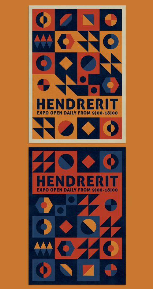 Trendy Bauhaus Pattern Posters Layout - 469582524