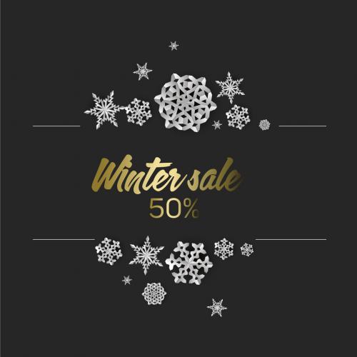 Winter White Paper Snowflakes Flyer Layout Layout - 469801514