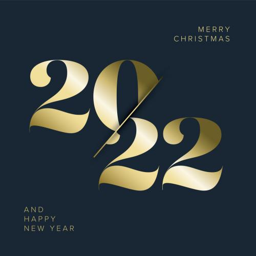 Minimalistic Happy New Year Card Layout with Golden Numbers - 469801524