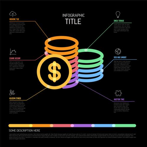 Dark Thick Line Money Funds Multipurpose Infographic Layout - 469801529