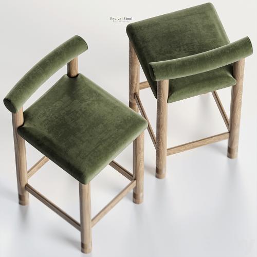 Crate & barrel - Revival Counter Stool in Green