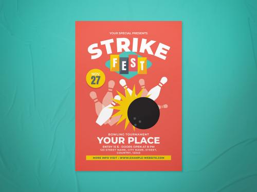 Bowling Strike Fest Flyer Layout - 470190619