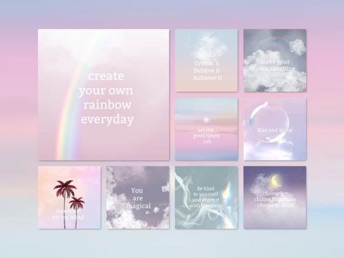 Dreamy Quote Editable Layout Set - 470191879