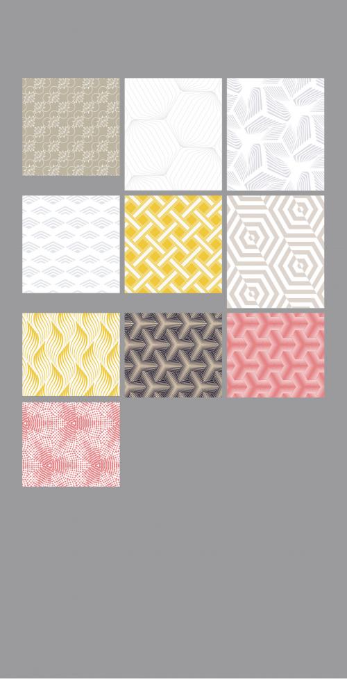 Pastel Colored Simple Geometric Seamless Pattern Collection - 470191951