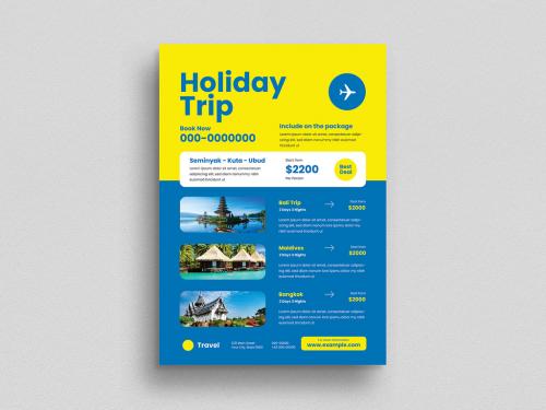 Modern Holiday Trip Flyer Layout - 470191983