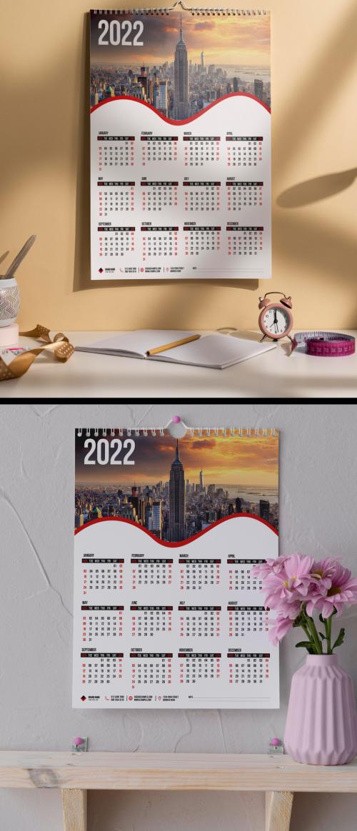 One Page Wall Calendar Design - 470735323