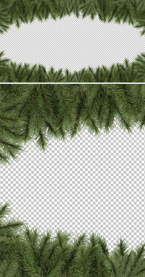 Christmas Branch Pine Tree Isolated Mockup - 470735551