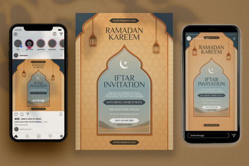 Aziza - Ramadan Iftar Invitation Flyer Set