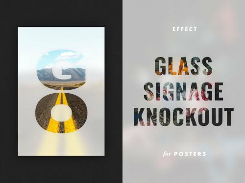 Glass Signage Knockout Text Effect Mockup - 470735841