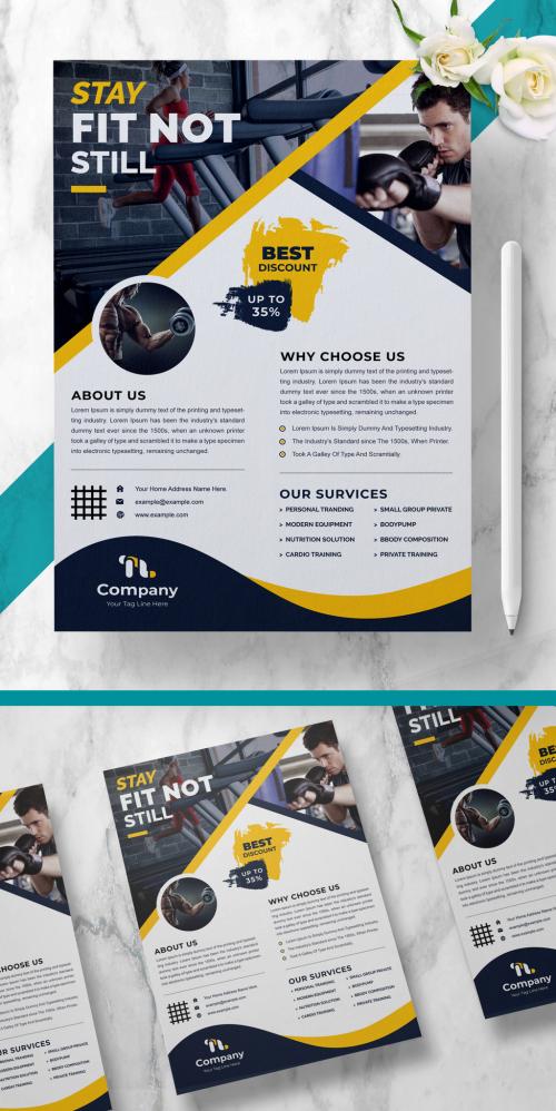Health and Fitness Flyer Layout Corporate Poster - 470735871