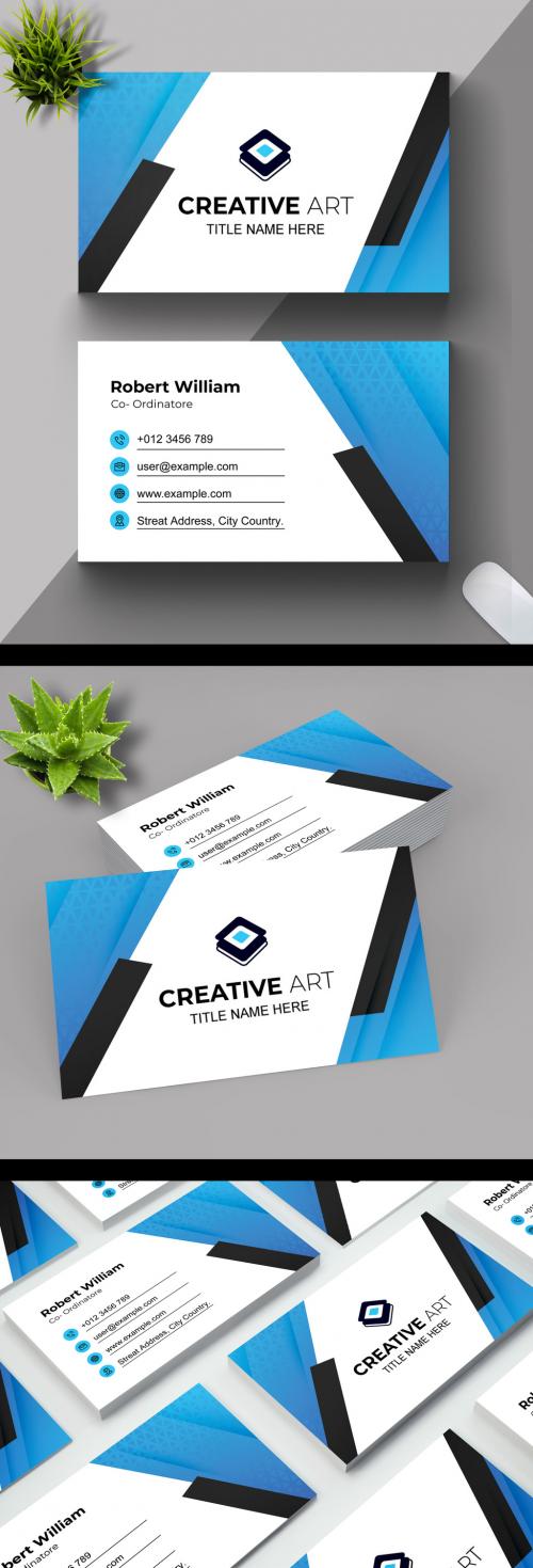 Blue Color Business Card Layout - 470735882