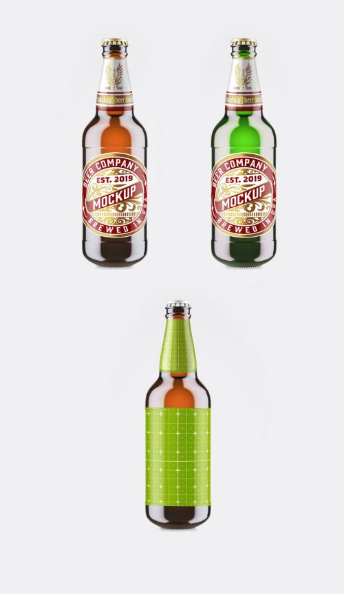 Colorful Glass Beer Bottle Mockup - 470947553