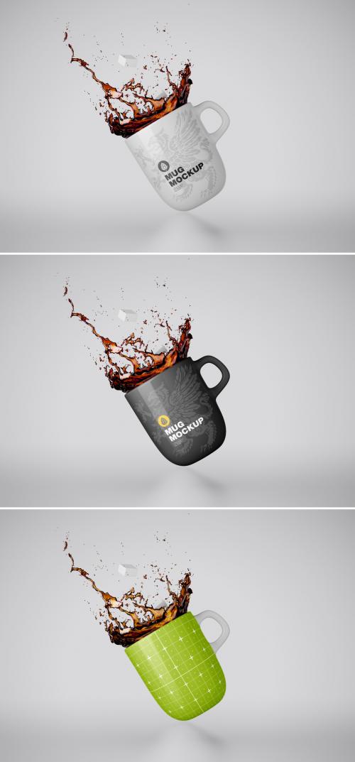 Colorfull Mug with Splash Mockup - 470947561