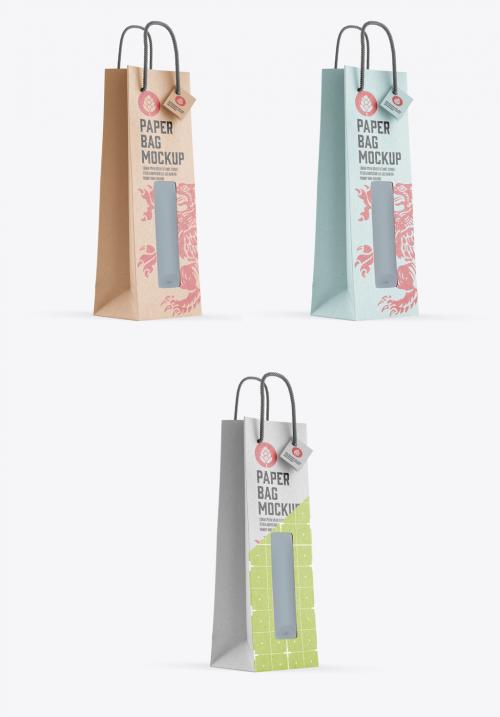 Kraft Paper Bag with Window Mockup - 470947978