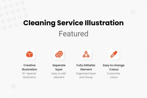 Cleaning Worker Illustrations Collection