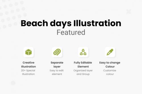 Beach Days Illustrations Collections