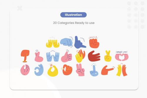 Hand Gesture Illustration Collections