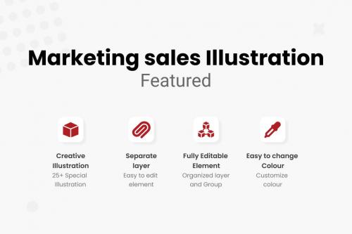 Marketing Sales Illustration Collections
