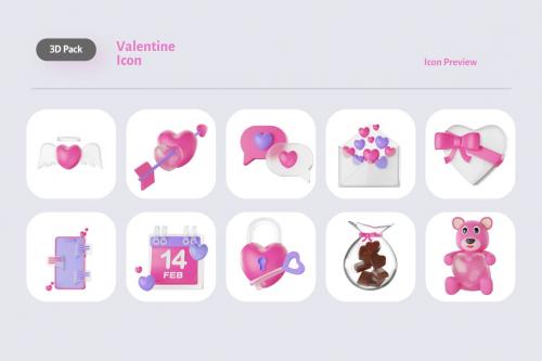 3D Icon Valentine Illustration