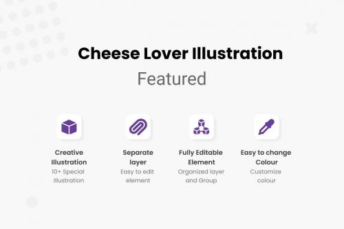 Cheese Lovers Day Illustrations Collection
