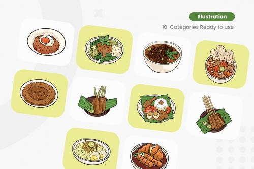 Indonesia Food Illustrations Collection