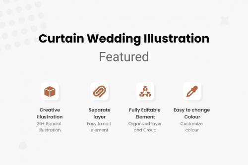 Curtain Wedding Illustrations Collections
