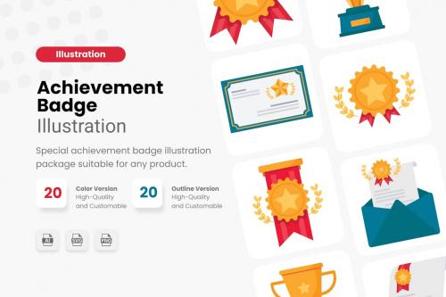 Achievement Badge Illustrations Collections