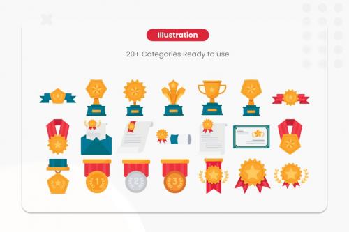Achievement Badge Illustrations Collections