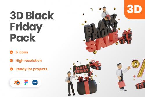 3D Black Friday Illustration Pack