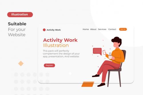 Activity Work Illustrations Collections