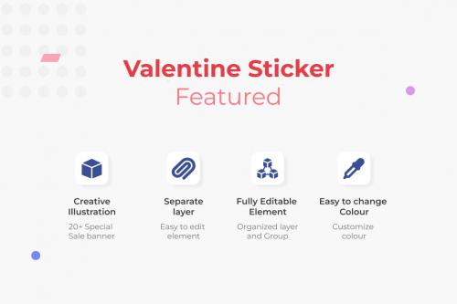 Valentine Sticker Illustrations Collections