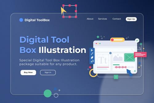 Digital Tool Box Illustrations Collections