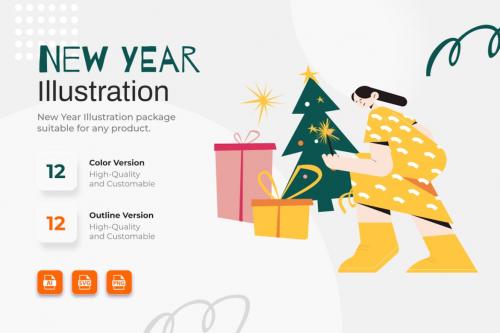 New Years 2023 Illustrations Collections