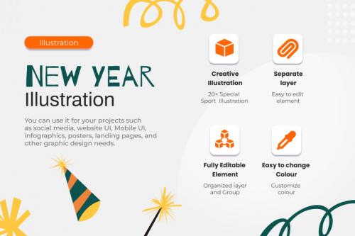 New Years 2023 Illustrations Collections