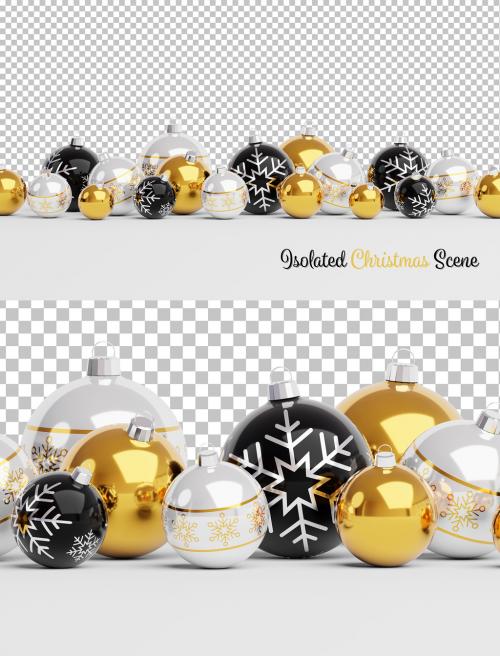 Isolated Christmas Baubles on White Mockup - 470948760