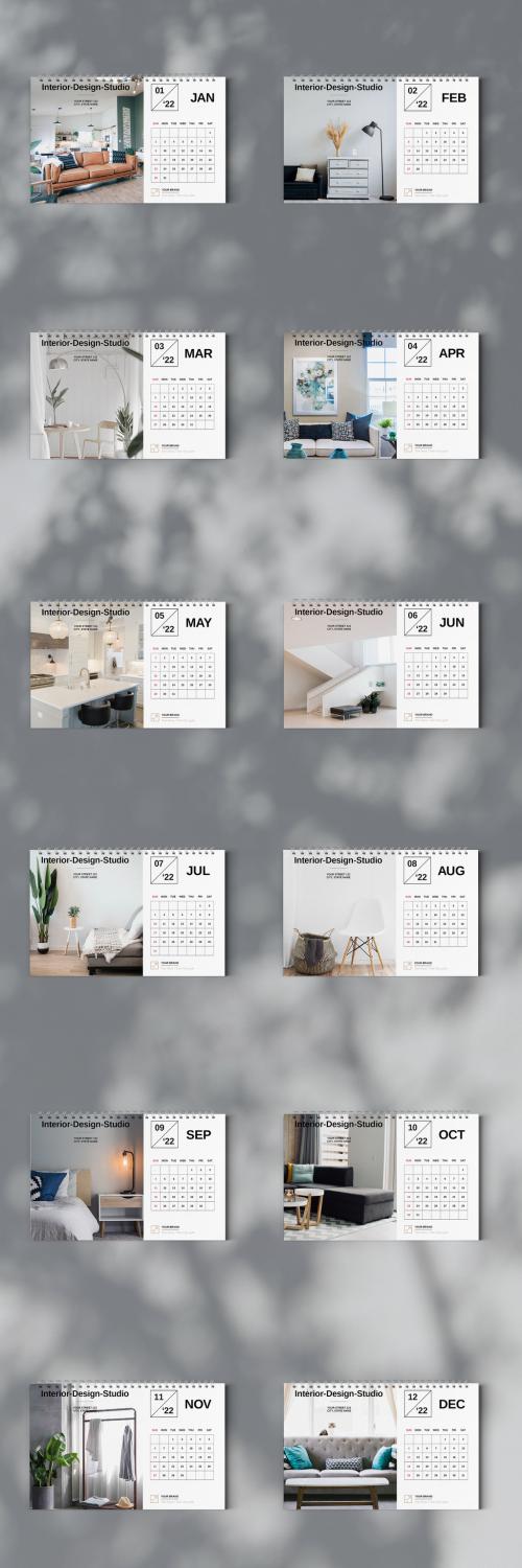 Interior Design Desk Calendar 2022 Layout - 471148057