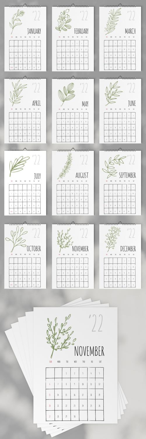 Plants Handmade Wall Calendar 2022 Layout - 471148073