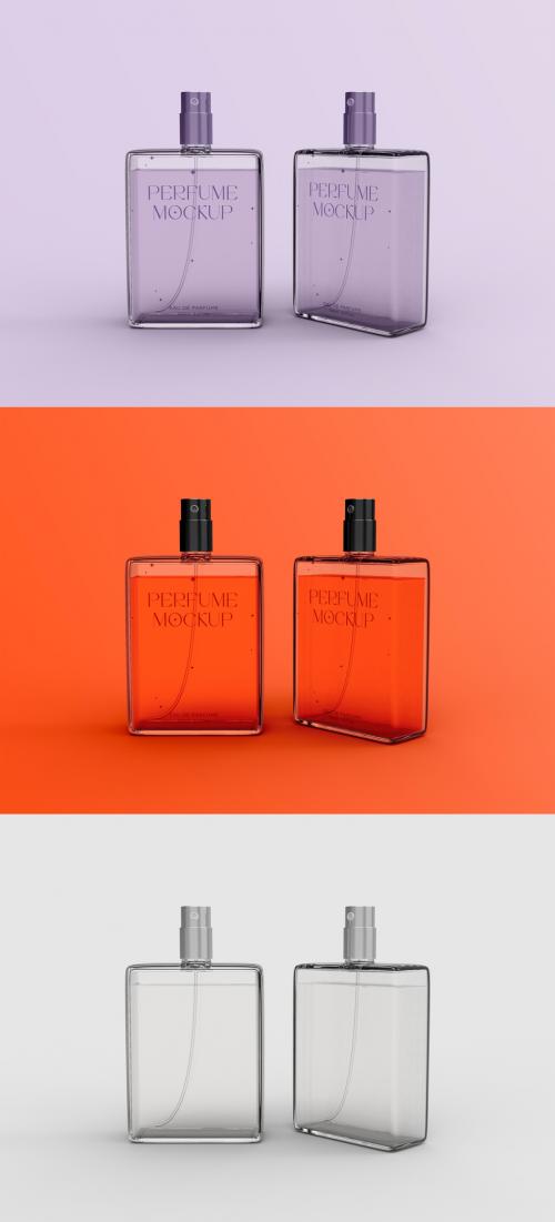 3D Set of Two Perfume Bottles Mockup - 471148539