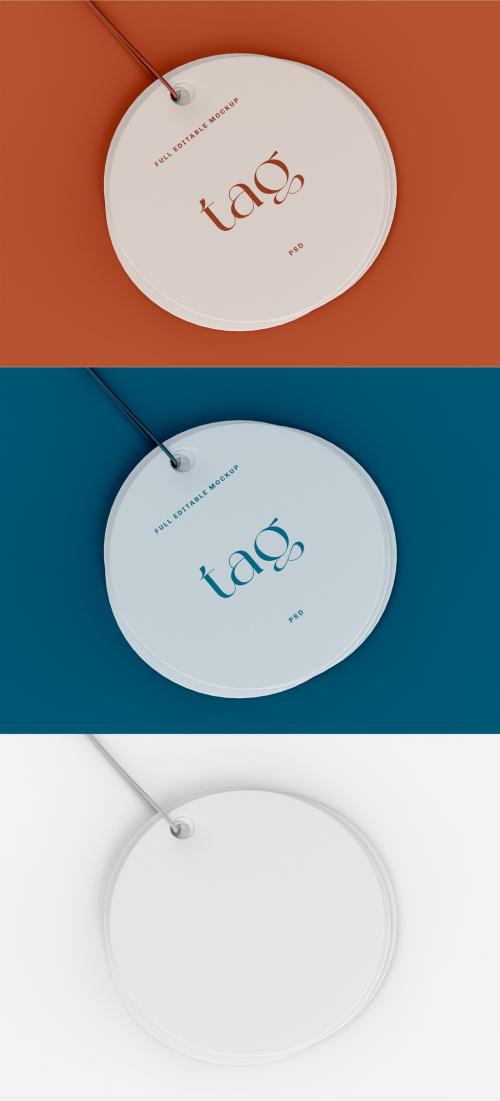 3D Rounded Label Tags Mockup - 471148609