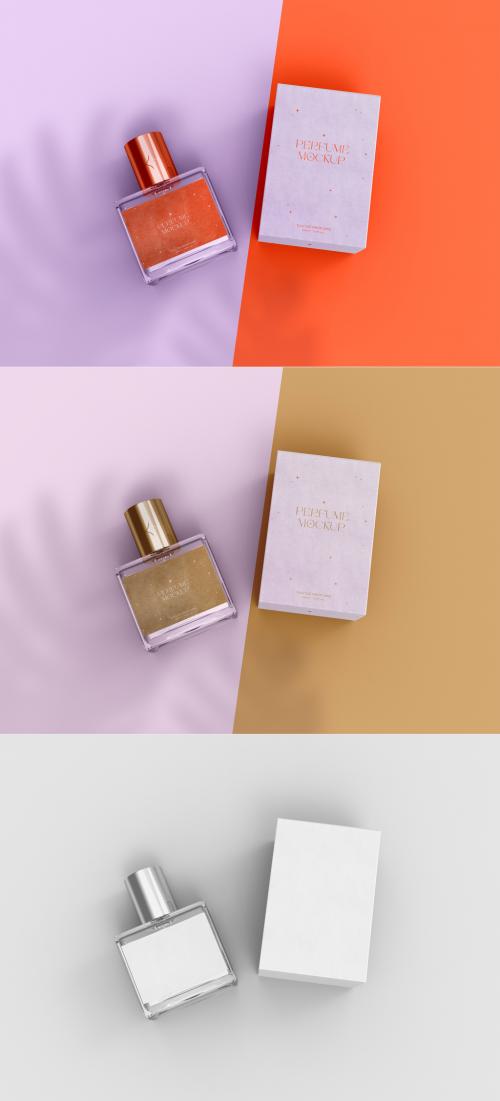 3D Perfume Bottle and Packaging Mockup - 471148626