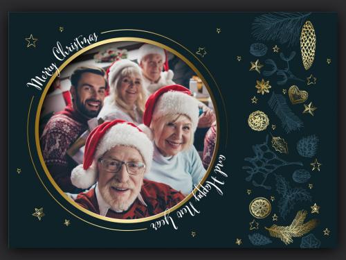 Christmas Family Photo Card Layout Layout - 471149248