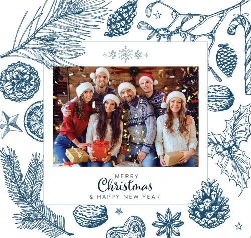 Christmas Family Photo Card Layout Layout - 471149274