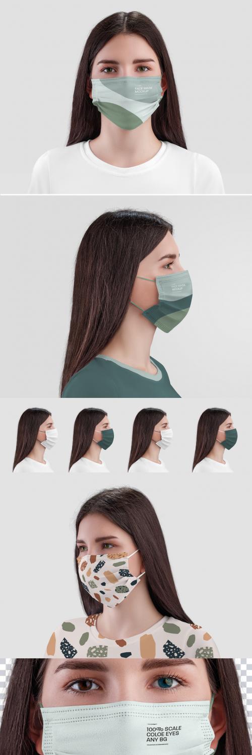 3 Medical Protective Face Mask Mockups - 472106847