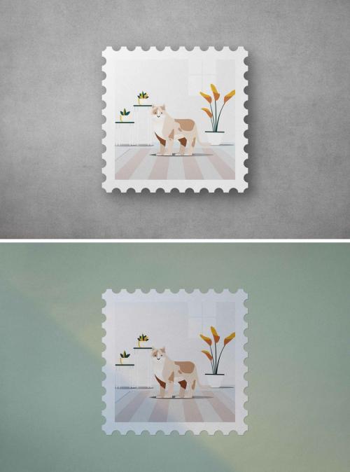 Postage Stamp Stationery Mockup - 472107109