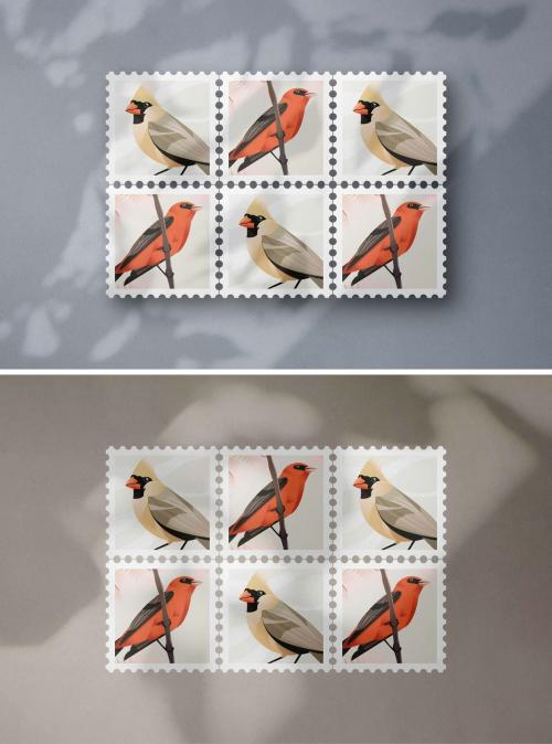 Postage Stamps Stationery Mockup Scene - 472107112