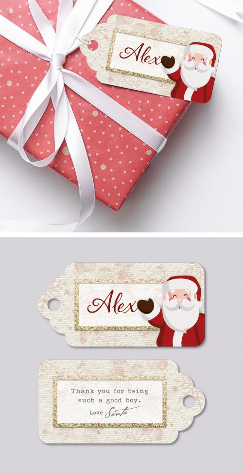 Santa Claus Gift Label Layout - 472107376