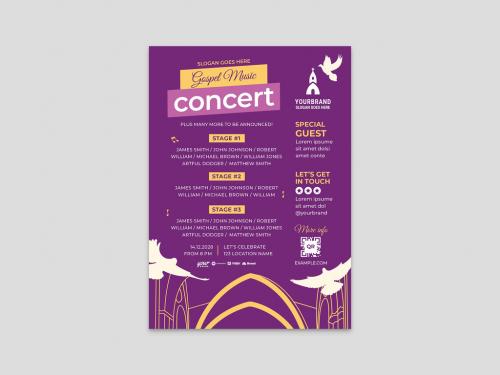 Gospel Church Music Event Flyer Layout - 472301402